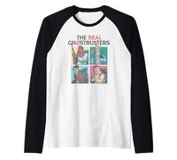 Pop Art Character Squares Classic 80's Cartoon Maglia con Maniche Raglan