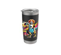 Pop Art Dinosaur T-Rex Beagle Tirannosauro Rex Bicchiere termico in acciaio inox doppia parete