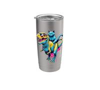 Pop Art Dinosaur T-Rex Chartreux Tirannosauro Rex Bicchiere termico in acciaio inox doppia parete