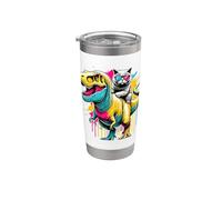 Pop Art Dinosaur T-Rex Chartreux Tirannosauro Rex Bicchiere termico in acciaio inox doppia parete