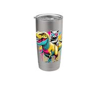 Pop Art Dinosaur T-Rex Chartreux Tirannosauro Rex Bicchiere termico in acciaio inox doppia parete