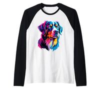 Pop Art Grande Svizzera Mountain Dog Amanti Maglia con Maniche Raglan