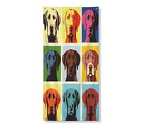 Pop Art Labrador Retriever Dog Copertura per porta esterna 91,2 x 182,8 cm, divertente astratto divertente cucciolo anteriore posteriore decorazione ingresso banner decorazione per animali domestici