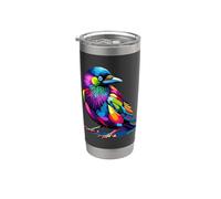 Pop Art Merlo Birdwatcher Birdwatching Bicchiere termico in acciaio inox doppia parete