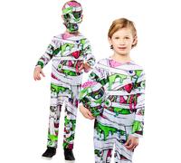 Pop Art Mummia Costume da Bambina Halloween Outfit + Maschera Età 5-10