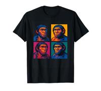Pop Art Neanderthal Divertente antropologia preistorica degli Uomini delle caverne Maglietta