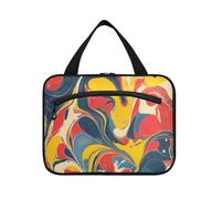 Pop Art Retro Tie-dye Pattern Hanging Toiletry Bag per gli uomini che viaggiano con gancio, borsa da viaggio impermeabile di design articoli da toeletta per accessori per le donne Bolsas di lavoro per