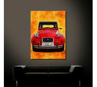 Pop Art - Semplicemente Rosso Immagine Tela Citroen 2CV Artistica Anatra