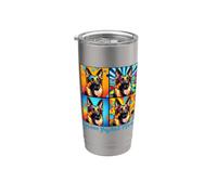 Pop Art Style Pastore Tedesco Mamma Bicchiere termico in acciaio inox doppia parete