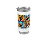 Pop Art Style Pastore Tedesco Mamma Bicchiere termico in acciaio inox doppia parete