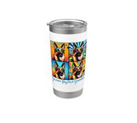 Pop Art Style Pastore Tedesco Nonna Bicchiere termico in acciaio inox doppia parete