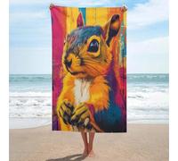 Pop Art Telo mare retrò Scoiattolo in microfibra senza sabbia Grandi asciugamani da doccia multiuso assorbente per bagno piscina 130 x 80 cm