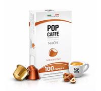 POP Caffè Capsule Compatibili con Nespresso Nocciolino - 100 Capsule Caffè Aromatizzato alla Nocciola, Espresso Dolce e Cremoso