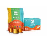 POP CAFFE' NESPRÉ - 100 Capsule Caffè Cremoso Compatibili con Nespresso - Crema Densa da Bar - Gusto Intenso ma Equilibrato - Qualità Italiana