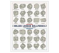 Pop Chart, poster gratta e vinci della Major League Ballparks, 30,5 x 40,6 cm, stampa lista secchi, traccia le tue visite a tutti i 30 stadi di baseball professionisti, decorazione da parete sportiva