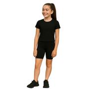 Pop Couture Pantaloncini sportivi da ginnastica per ragazze Premium Activewear, Nero , 13-14 Anni