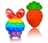 Pop It Bambini, 2 PCS Popit Bubble Sensory, Pop It Pop Fidget Toy, Squeeze Sensory Toys, Pop It Fidget Toys Antistress, Push Bubble Sensoriale Giocattolo, Regali di Pasqua per Bambini e Adulti (B)