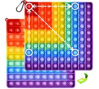 Pop It, Poppit 2 in 1 Push Bubble Sensoriale Giocattolo, 20 x 20CM Pop Its Fidget Toy, Push Bubble Antistress, Moltiplicazione educativa e giocattoli Adatto per la Scuola Adulti e Bambini