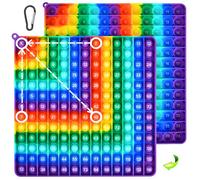 Pop It, Poppit 2 in 1 Push Bubble Sensoriale Giocattolo, 24 x 24CM Pop Its Fidget Toy, Push Bubble Antistress, Moltiplicazione educativa e giocattoli Adatto per la Scuola Adulti e Bambini