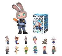 POP MART Molly × Zootopia Co-branded Series Blind Box Figure, giocattoli da collezione, decorazioni per la casa, regali di compleanno per ragazze e ragazzi, scatola singola