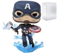 POP Marvel: Avengers Endgame - Capitan America con scudo rotto e Mjoinir Funko Vinyl Figure (Bundled con custodia protettiva compatibile), multicolore, 9,5 cm
