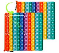 Pop On It 10x10 con Numeri MEINRAUM Poppit 2 in 1 Grande Poppit Fidgettoys Antistress Push Bubble Sensoriale Giocattolo in Silicone Rainbow Toy per Bambini e Adulti