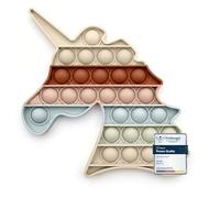 Pop on It Gioco Colori Pastello | Giochi Fidget a Bolle Impermeabili per Bambini | Gioco Sensoriale in Silicone di Alta Qualità (Unicorno - Senza BPA)