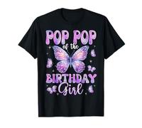 Pop Pop of The Birthday Girl Butterfly Family Match Maglietta