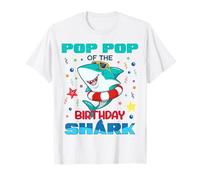 Pop Pop of The Birthday Shark, Festa per Bambini, Ideale per Famiglie Maglietta