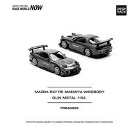 Pop Race Mazda RX7 RE-Amemiya Widebody Gun Metal Die Cast 1/64