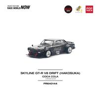 Pop Race Nissan GT-R V8 Drift Hakosuka Coca Cola Zero Nero Cromo #640144 1/64