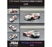 Pop Race Pandem Toyota GR86 CUSCO 640337 1/64 Auto Diecast Bianco