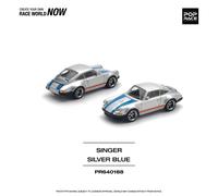 Pop Race Singer 964 Silver Blue Die Cast 1/64