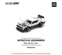 Pop Race Skyline KPGC110 (Kenmeri) "NPA Style" Black/White Die Cast 1/64