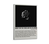 Pop Smoke, poster artistico da parete con motivo "Shoot for The Stars", per soggiorno, camera da letto, 60 x 90 cm, con cornice
