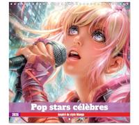 Pop stars célèbres - Inspiré du style Manga (Calendrier mural carré 2026 30 x 60 cm (ouvert)) Calendrier double avec une page pour vos prises de notes