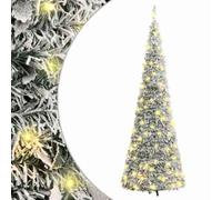 Pop Up Artificial Christmas Tree, Pre-Lit with 50 Warm White s, 120 cm Tall, Snow Flocked, PVC Easy Setup, Stable Metal Stand, for Indoor Holiday Decor