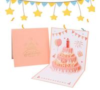 Pop -up Birthday Card Paper 15x15cm | Carta regalo pop -up creativa, donne da uomo figlie sorelle - compleanno cãrd con luci a LED | Musica per torta a 3d saluto di decorazioni Bírthday