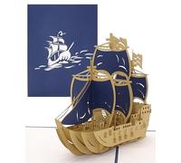 'Pop Up di Nave | Boot "3 della Master blu, carta, Nave da crociera viaggio Buono, 3d pop up carta Schiffe, vacanza Buono, biglietto di auguri