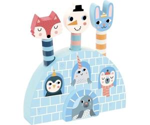 Pop-up Iceland Michelle Carlslund Blu e Bianco per Bambini in Legno | Meccanismo a sorpresa | mondo polare colorato e illustrato | stimola immaginazione e sorpresa | idea regalo molto ludica