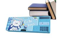 Pop Up Pencil Box for School and College - Cute Cartoon Pen Box Organizer Stationery with Calculators, Pop Up Multifunction Pencil Case for Girls Stationery Organizer with Calculator for Girls