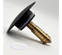 Pop Up Tappo per Lavabo 66mm Nero Opaco Ottone Massiccio, Tappo di Scarico per Lavabo, Chonphan Tappo di Pressione a Molla, Click-Clack, Tappo per Lavandino del Bagno