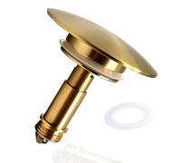 Pop Up Tappo per Lavabo 66mm Oro Spazzolato Ottone Massiccio, Tappo di Scarico per Lavabo, Chonphan Tappo di Pressione a Molla, Click-Clack, Tappo per Lavandino del Bagno