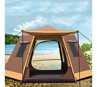 Pop Up Tent for 5 To 8 Person Automatic Opening Hexangular Double Layer Tent, with Moisture-Proof Pad, Camping Instant Pop Up Tents with Sun Shelter Waterproof
