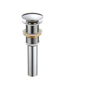 Pop-up-Ventil-Ablaufarmatur, Kit valvola di scarico flessibile for lavandino del bagno, filtro a scomparsa, sifone, cromato anticato, 20-60 cm(Chrome No Overflow)