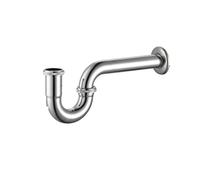 Pop-up-Ventil-Ablaufarmatur, Kit valvola di scarico flessibile for lavandino del bagno, filtro a scomparsa, sifone, cromato anticato, 20-60 cm(Chrome P-trap 33cm L)