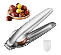 POPAPIE 1 Pezzi Pinza per Castagne,Castâgne Schiaccianoci in Acciaio Inox,Multifunzione Taglio della Câstagna,Taglia Castagne a Croce per Câstagne, Nocciole, Noci ed Altri (Argento)