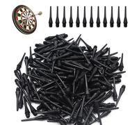 POPAPIE 200 Pezzi Punte Freccette Plastica Freccette Punta Plastica Freccette Darts Freccette Professionali Punta Plastica per Bersaglio Elettronico Punta di Ricambio Freccette (Nero)