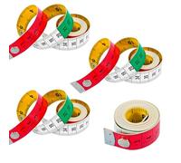 POPAPIE 4 Pezzi Metro da Sarta Morbido,Metro per Misurare Corpo,Nastro di Misurazione,Metro a Nastro Morbido con Chiusura a Bottone per Cucire Misura Righello Sartoria (150 cm)