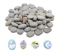 POPAPIE 50 Pezzi Sassi Piatti da Dipingere,Pietre Piatte per Pittura,1-3cm Ciottoli Pietre per Pittura,Rocce Naturali di Disegno,per Decorative per Acquario e Giardino